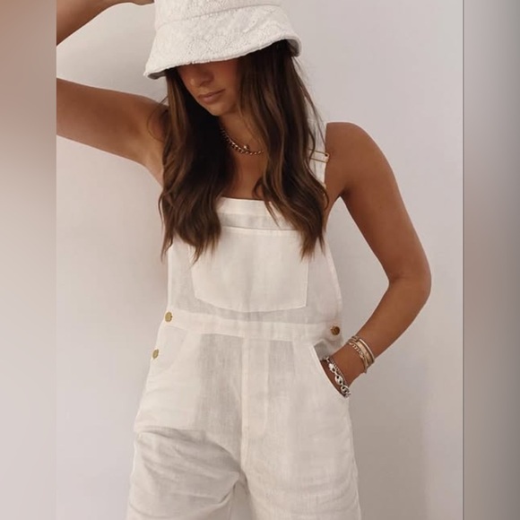 WeWoreWhat LINEN OVERALLS - Picture 4 of 7